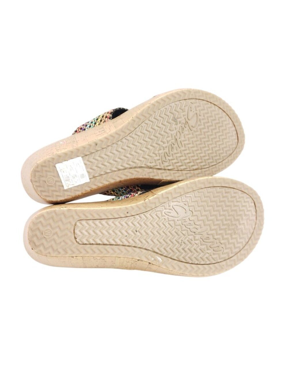 Skechers Cali Luxe Foam Womens Size 9 Wide Beverlee Multicolor Wedge Sandals - Picture 8 of 9